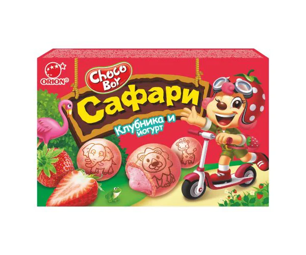 Печенье Choco Boy Orion  Сафари клубника йогурт 39 г