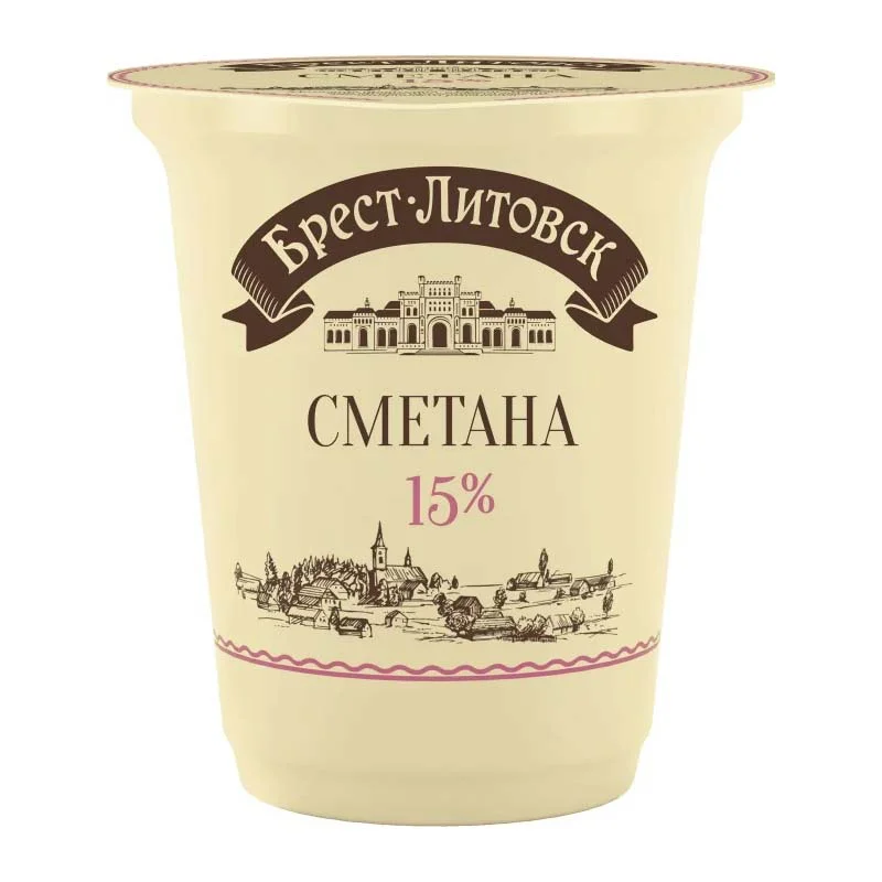 Сметана Брест Литовск 15% 300г
