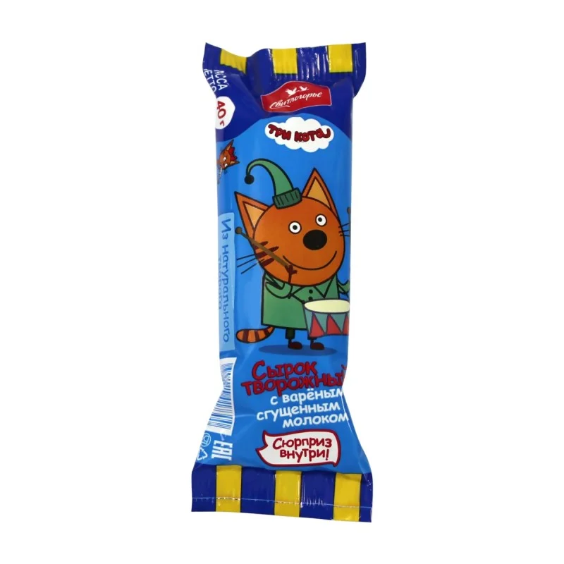Сырок Три Кота творожный 16%  с вар сгущенкой 40 г