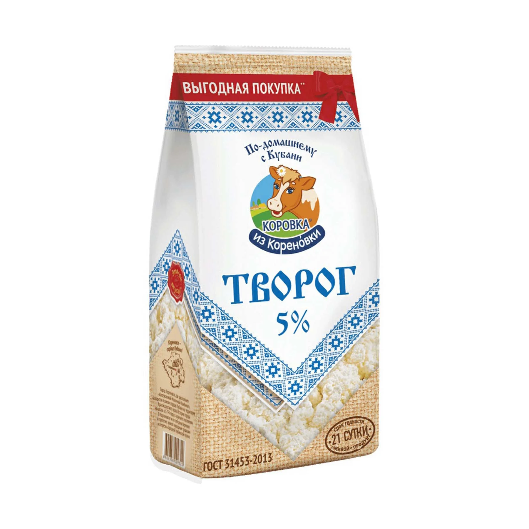 Творог Коровка из Кореновки 5% пакет 650г