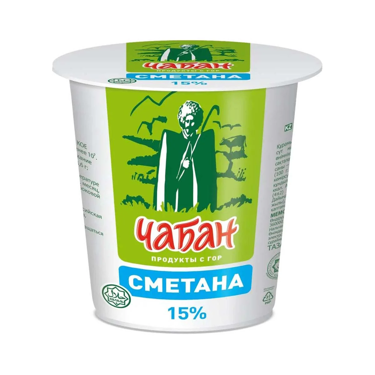 Сметана Чабан 15% 400г