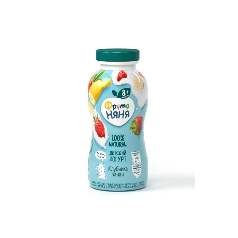 Йогурт ФрутоНяня пит 2.5%  с клубникой и бананом 200 г