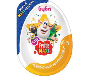 Яйцо пласт FRUITLS MAXI Буба с мармеладом с игрушкой