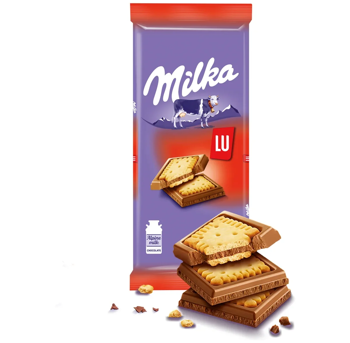 Шоколад Милка с печеньем LU 87г
