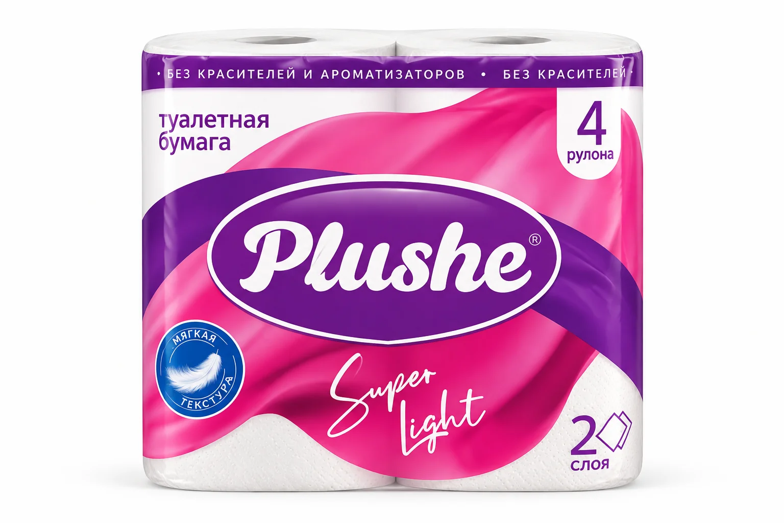 Туалетная бумага  Plushe Super Light 2сл 4рул