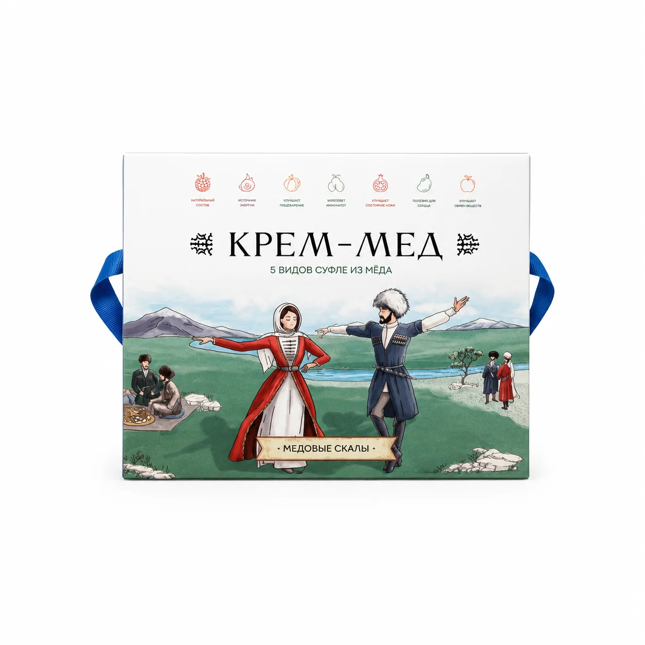 Набор урбечей Медовые скалы из 5 видов крем меда 500г