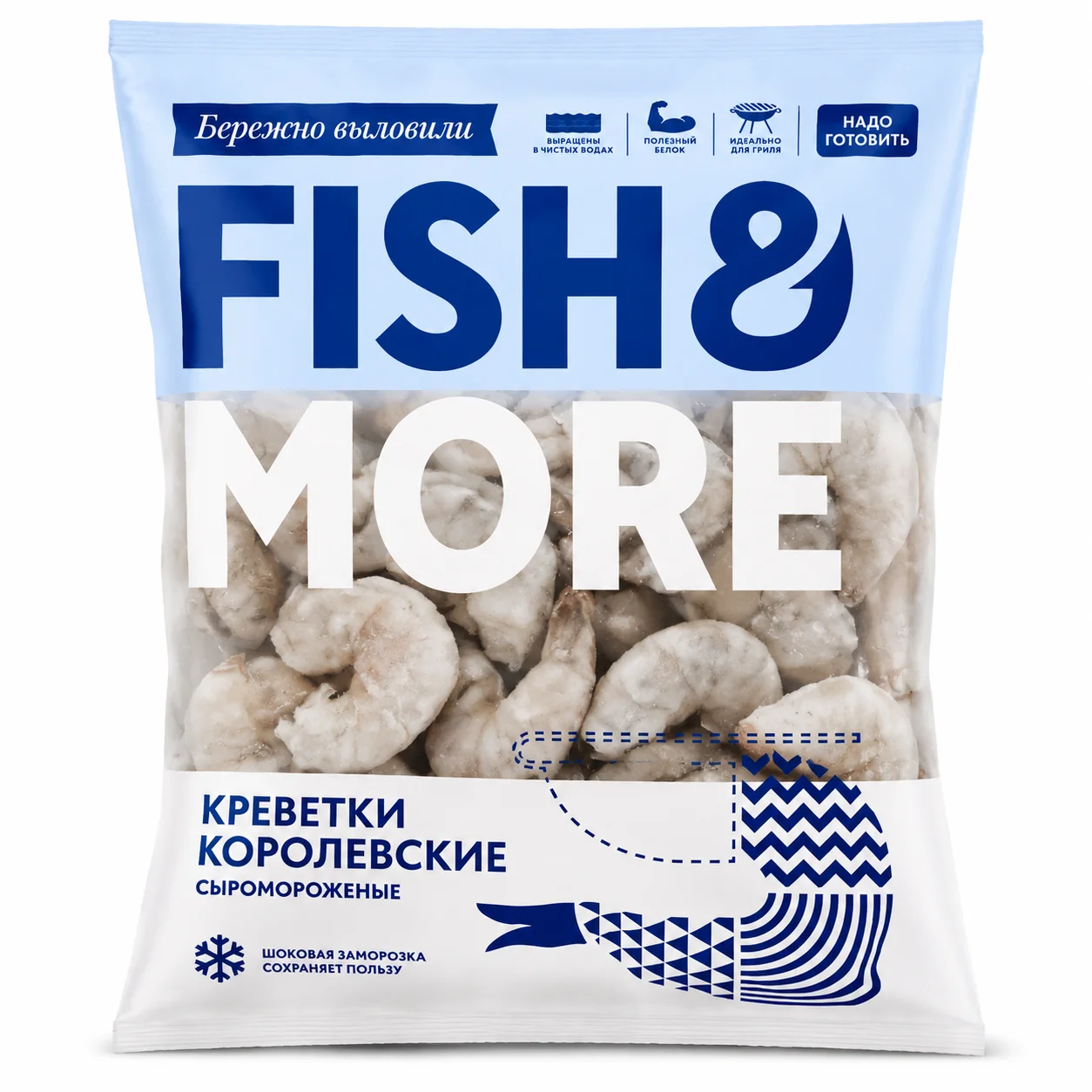 Креветка Ваннамей б/г в панцире 16/20 Fish & More 0,5кг
