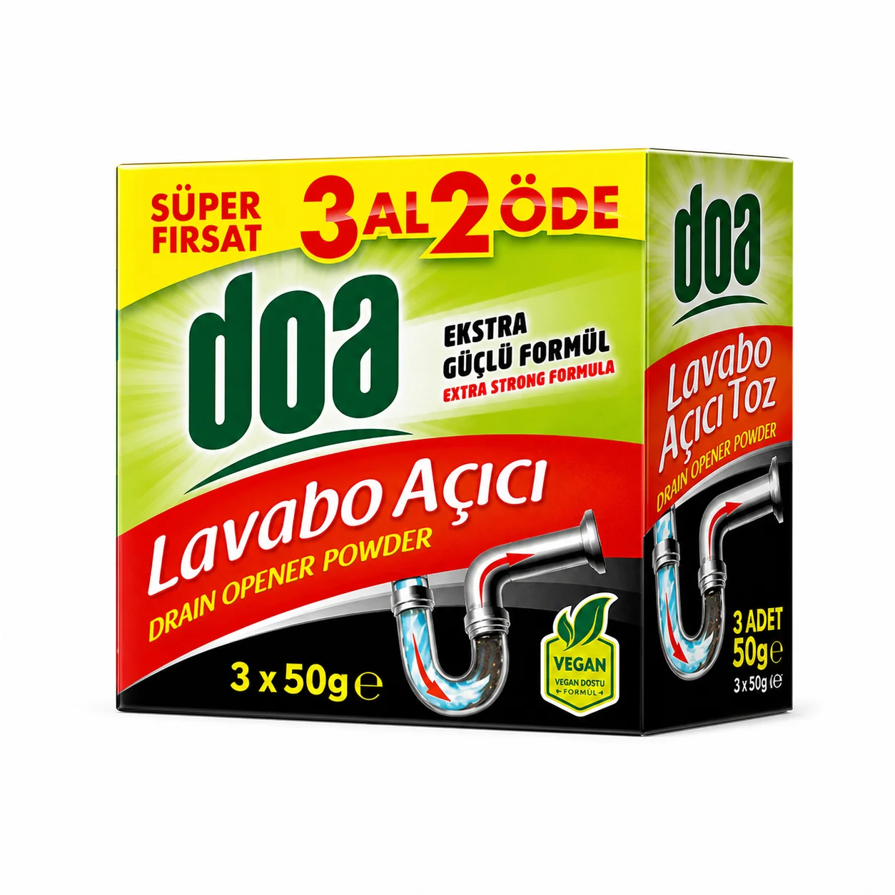Порошок DOA для прочистки труб от засоров 3х50г