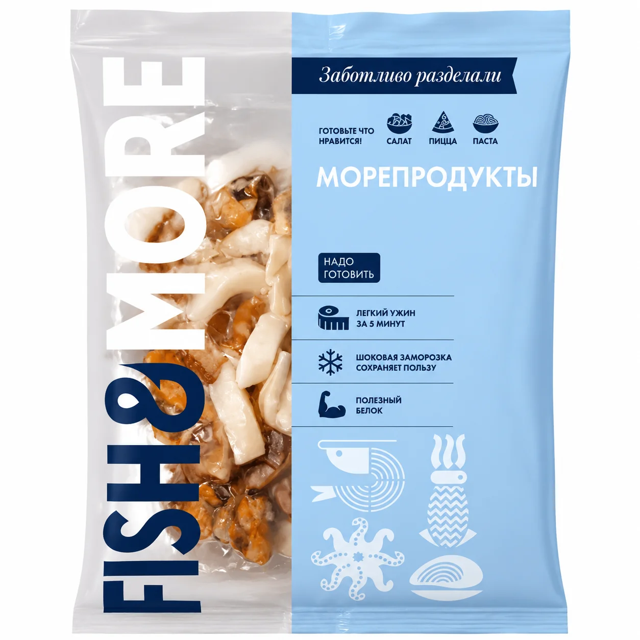 Морской коктейль заморож Fish & More 0,5кг