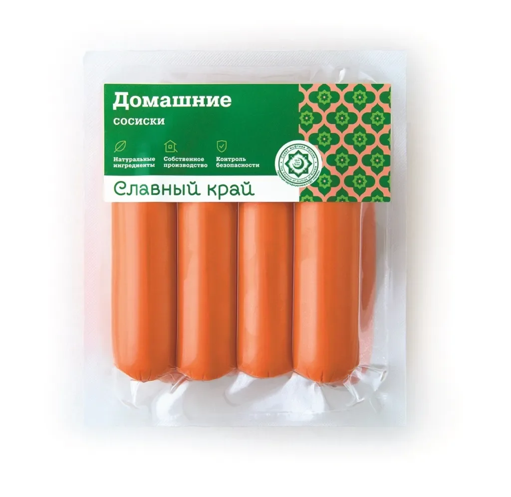 Сосиски Славный край Домашние в/у 1кг